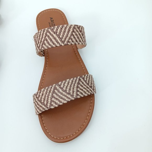 ARIZONA JEAN CO BROWN WOVEN SLIDE SANDALS SIZE 6M - Picture 9 of 14